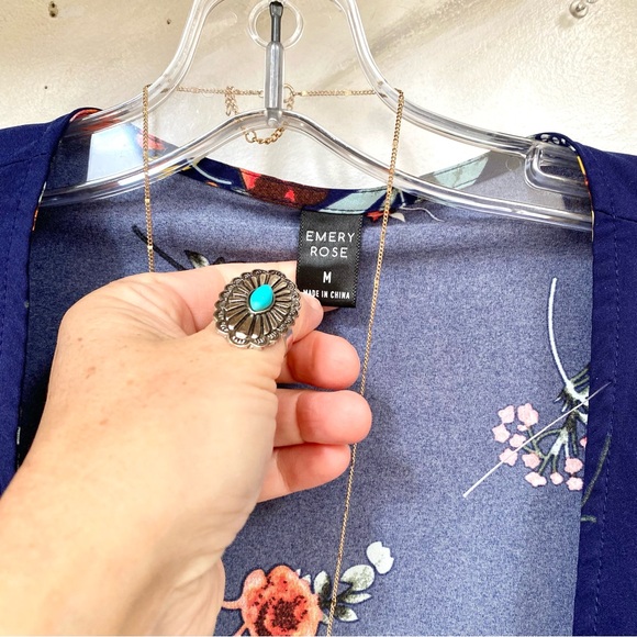 Fringe boho floral cover up W shabby chic resort vacay beach vibe - Picture 5 of 9